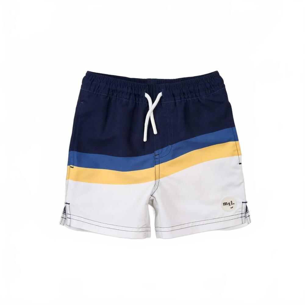 NEW MILES THE LABEL kids' woven swim trunks in navy